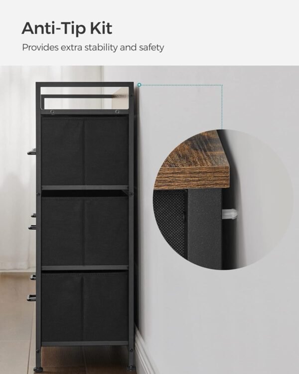 SONGMICS Chest of Drawers, Bedroom Cabinet, 7 Fabric Drawers with Handles, Metal Frame - Image 6