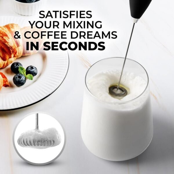 Kitchen Powerful Milk Frother Wand - Ultra Fast Handheld Drink Mixer - Image 4