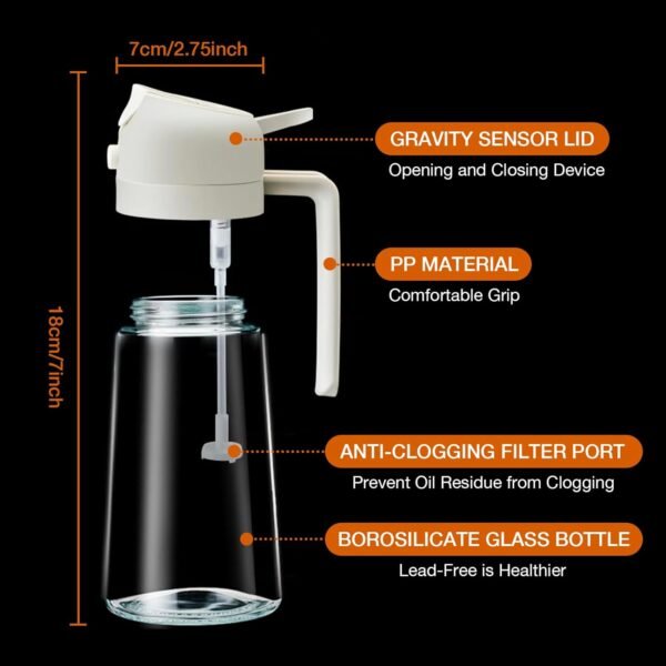 2Pcs Olive Oil Dispenser, 2 in 1 Oil Sprayer for Cooking - Image 5