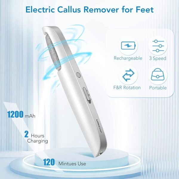 Electric Callus Remover for Feet, Professional Pedicure Kit Foot Scrubber - Image 3