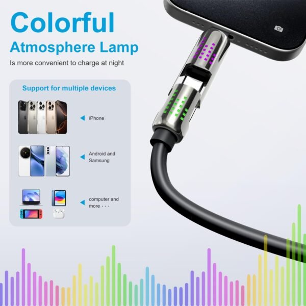 4 in 1 Charging Cable (6.6FT), MAX 240W Chubby Cable Multi USB C Charging Cable with - Image 6