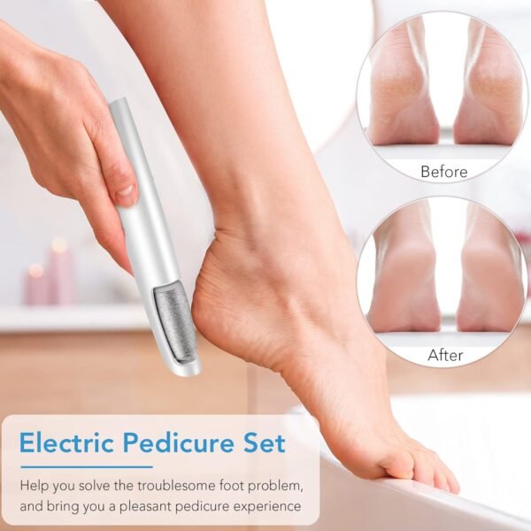 Electric Callus Remover for Feet, Professional Pedicure Kit Foot Scrubber - Image 2