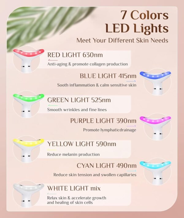 Led Electric Facial Massager, Vibrating Facial Massager with Thermals - Image 2
