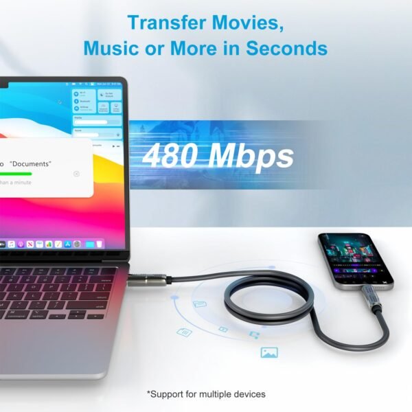 4 in 1 Charging Cable (6.6FT), MAX 240W Chubby Cable Multi USB C Charging Cable with - Image 5