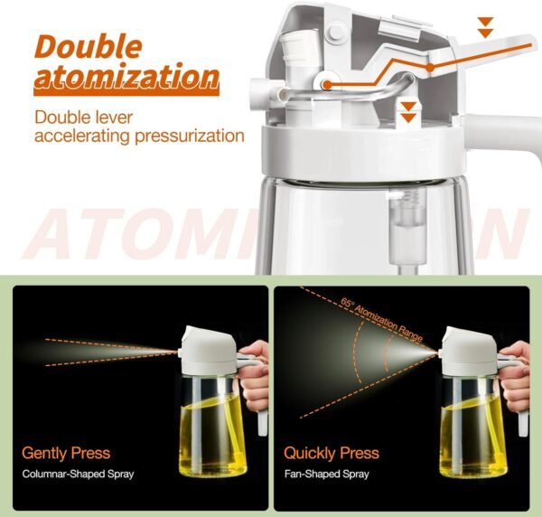 2Pcs Olive Oil Dispenser, 2 in 1 Oil Sprayer for Cooking - Image 2