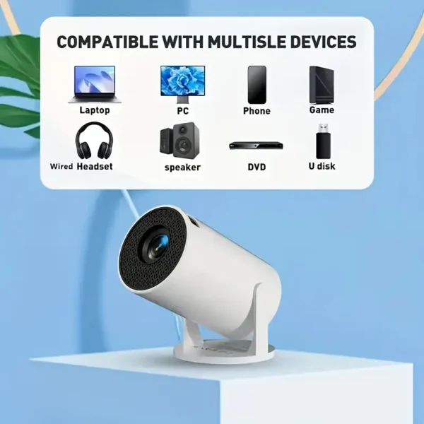 Mini tragbarer 1080P Smart-Projektor – 4K-Decodierung, WiFi6 & Bluetooth 5.0, 180° drehbar, Android 11.0 System – Perfekt als Valentinstagsgeschenk für Zuhause - Image 7