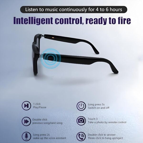 Smart Glasses for Women Bluetooth Glasses with Speaker Anti-Blue Light Clear Call Open Ear Audio Driving, Web conferencing, podcasting, Listening to Music - Image 6