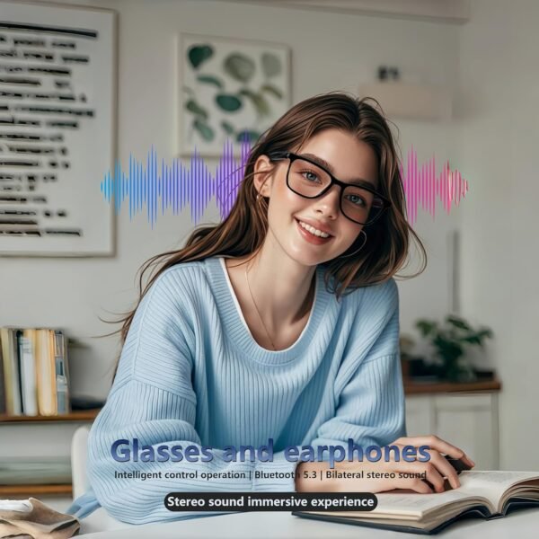 Smart Glasses for Women Bluetooth Glasses with Speaker Anti-Blue Light Clear Call Open Ear Audio Driving, Web conferencing, podcasting, Listening to Music - Image 4