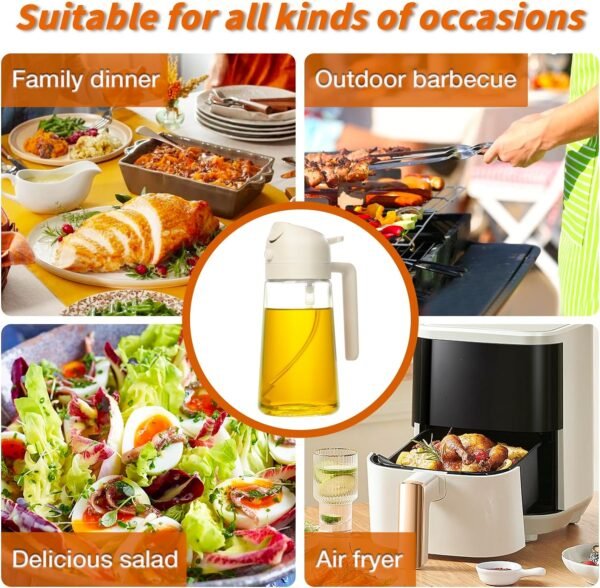 2Pcs Olive Oil Dispenser, 2 in 1 Oil Sprayer for Cooking - Image 6