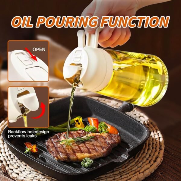 2Pcs Olive Oil Dispenser, 2 in 1 Oil Sprayer for Cooking - Image 4